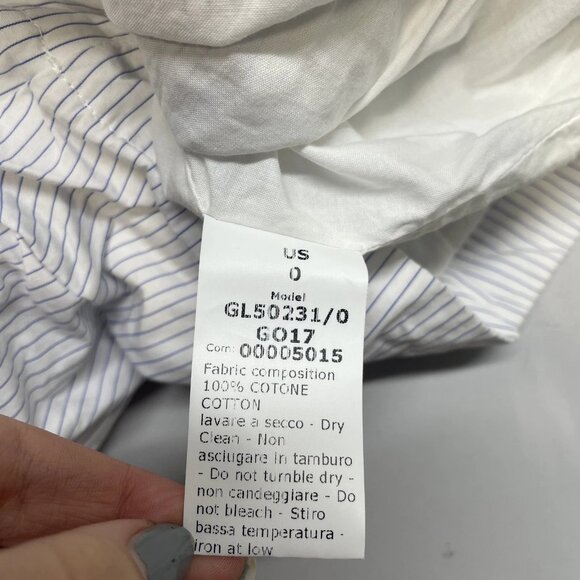 G. Label by Goop Women's Shorty Boxer Shorts White/Blue Stripe Size 0 - Picture 6 of 6